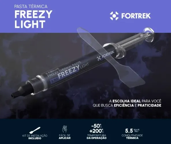 Pasta Térmica 1,5g 5,5w/mk Freezy Light Fortrek *ENTREGA GRÁTIS*