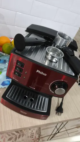 Cafeteira philco expresso 20 bar inox vermelho