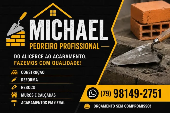 Pedreiro disponível 