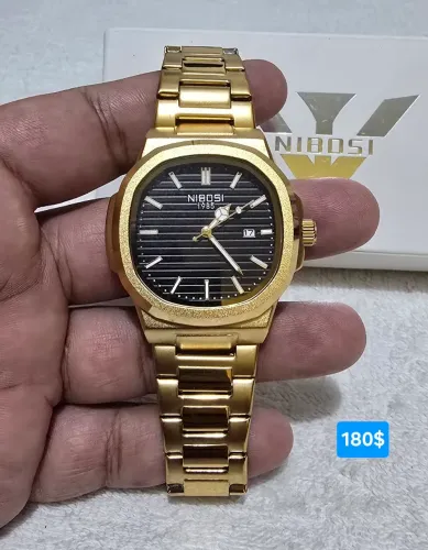 Relógio da Nibosi dourado em aço original