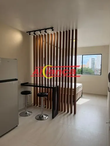 Apartamento mobiliado 29m², com 1 quarto para locação no Centro.