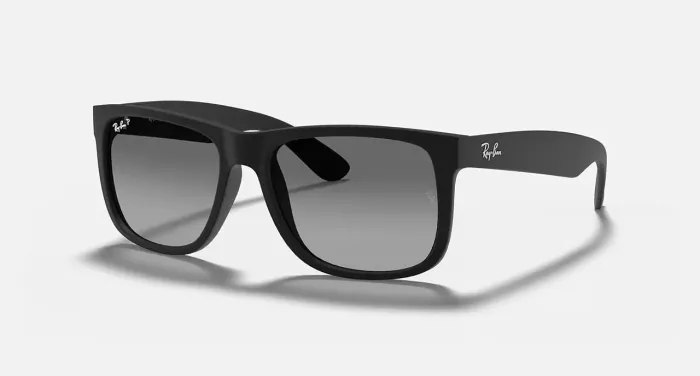 Óculos Ray-Ban Justin Preto Fosco Polarizado Tam 55 Original Novo + case e flanela