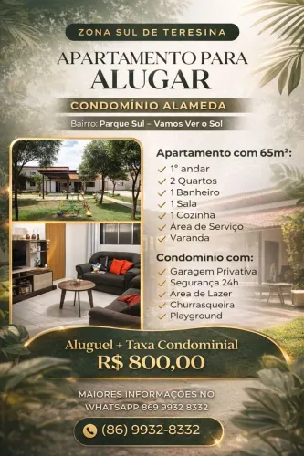 Alugo/Vendo apto no Condomínio Alameda na zona Sul de Teresina 