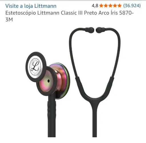 Littmann Classic III Preto Arco Iris