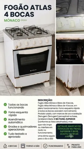 Fogão 4 Bocas Atlas
