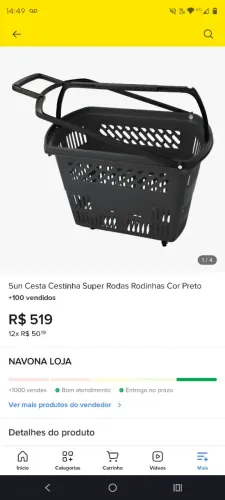 Cesta com Rodinhas