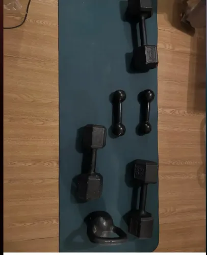 Conjunto de Halteres e Kettlebell - 82 kg Total