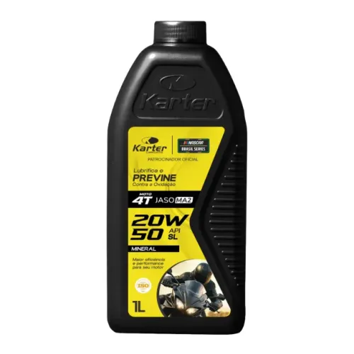 Óleo Karter Moto 4T Plus 20W50 Mineral 1L ou Caixa 24L API SL
