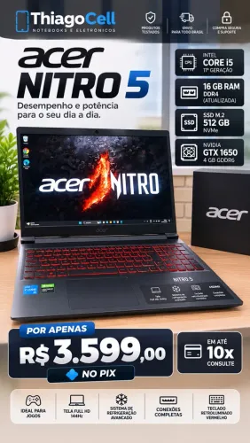 Nitro 5 premium i5 11 ger 16gb 512 gtx 1650