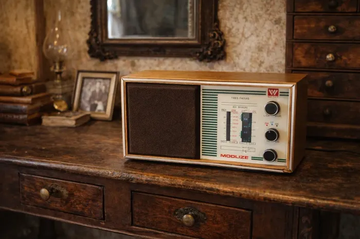 Antigo rádio Modlize caixa em madeira