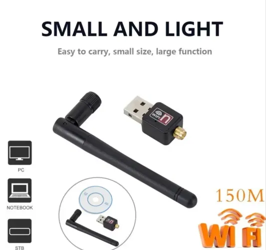 Adaptador USB WiFi AC 1200Mbps com Antena Externa 802.11n USB 2.0 para PC Desktop