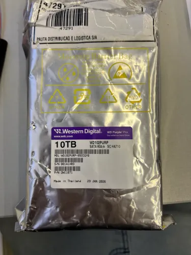 Disco rígido (dvr) Western Digital 10tb Purple Pro para PC, cor cinza