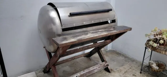 Churrasqueira de aço inox tipo pitsmoker