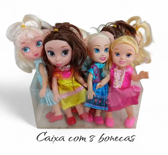 Caixa com 8 Bonecas articuladas 