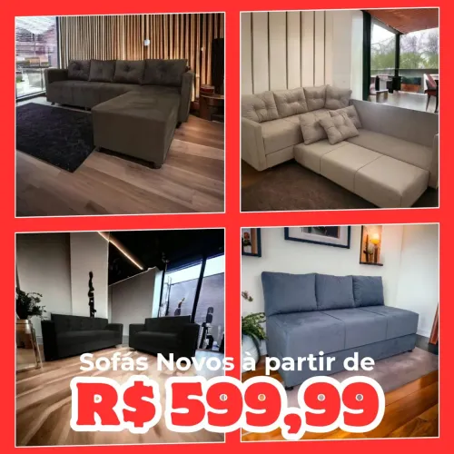SOFÁS NOVOS à partir de R$ 599,99, VÁRIOS TAMANHOS