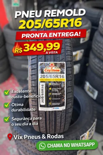 Pneu Crystone 205/65/16 Remold (Entrego instalado)