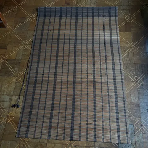 3 Persianas de Bambu Rolô Xadrez - Rústica e Elegante (1,00 m x 1,55 m)