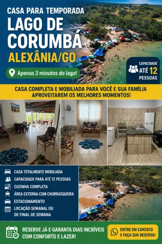 Casa para Temporada no Lago de Corumbá | Abadiania