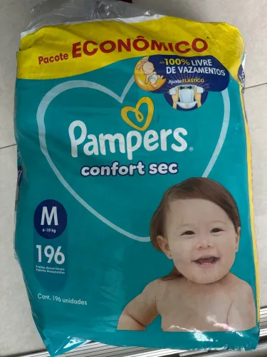 Fraldas Pampers Confort Sec - M - 196und