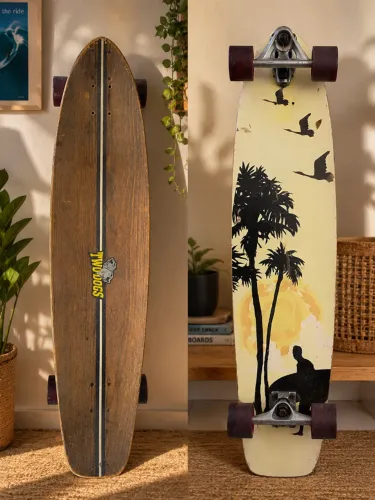 Longboard Two Dogs Completo - Vintage - Rodas e Trucks