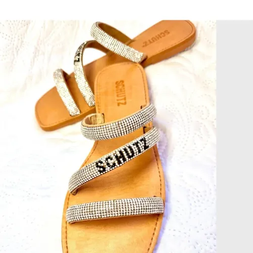 sandália rasteira schutz strass 39