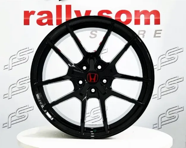 Roda Honda Type R Preto Brilhant Aro: 19  Tala: 8,5  Furações: 5X114  Offset:  40  Cor/Aca