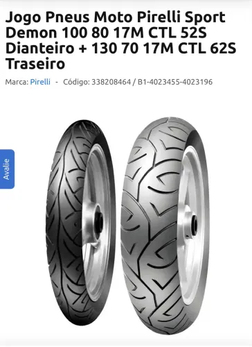 Par de pneus pirelli twister 250/ fazer 250 novos nunca usados