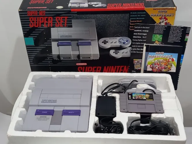 Console Super Nintendo (snes) bundle mário kart,lançado em 1993