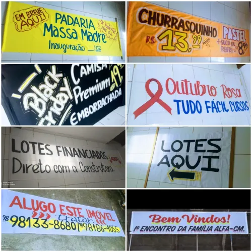 Faixa de tecido para anúncios e propagandas 