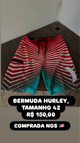 BERMUDA BOARDSHORT HURLEY, TAMANHO 42, COMPRADA NOS ?
