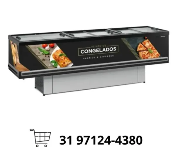 Ilha de Congelados 2,9M Vidro Reto Gelopar