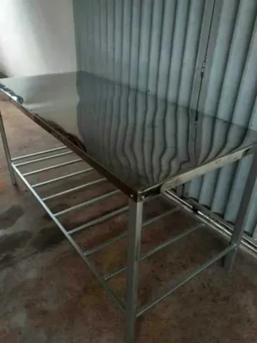 Mesa tampo de inox 1.90 x 65