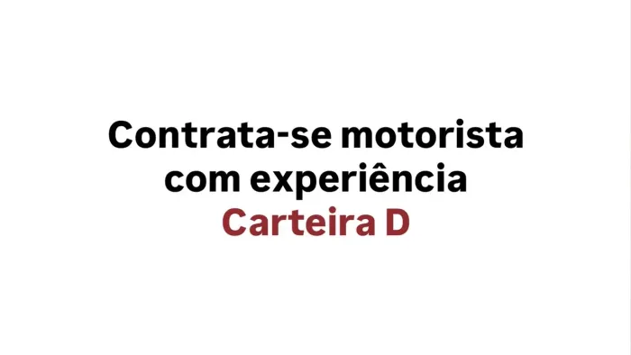 Motorista carteira D