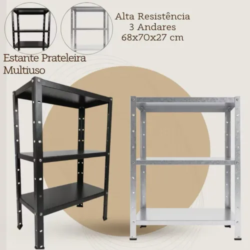 Estante Multiuso 2 Andares em Aço | Organizador para Cozinha, Banheiro e Quarto