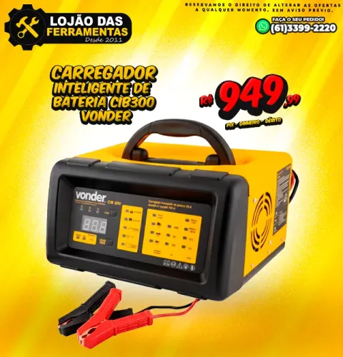 Carregador Inteligente de Bateria CIB300 Vonder