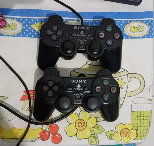 2 Controles (Midnight Black e Preto) Originais PS2