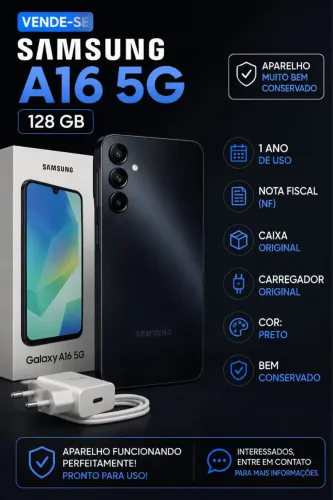 Vende Samsung A16 128g 600 reais