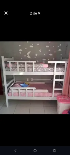 Cama Beliche Madeira Maciça Pura.