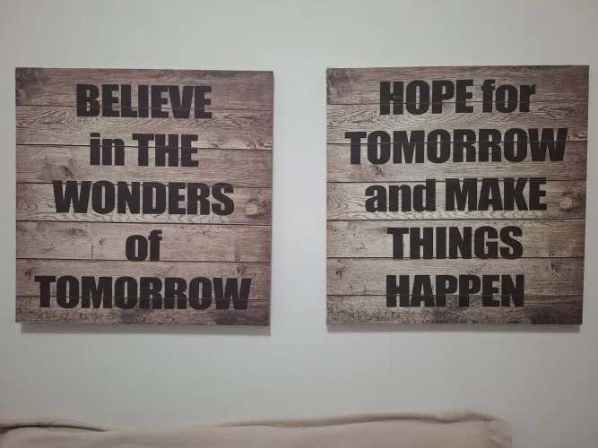 Combo 2 Quadros Decorativos em Tela - Frases em Inglês