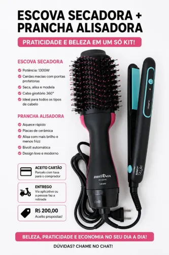 Escova secadora e placa