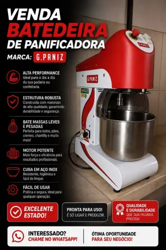 Vende -se uma panificadora completa ,tudo novo entre em contato com o número *08