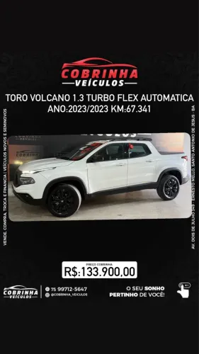 Fiat Toro Volcano 1.3 T270 4X2 Flex AUT 2023