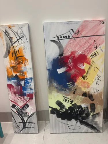 Dois quadros telas abstratas