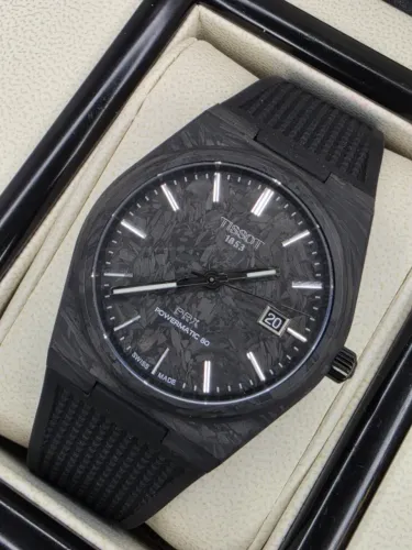 Relógio Tissot Prx Powermatic 80 Carbon Preto NOVO T137.907.97.201.00 40mm