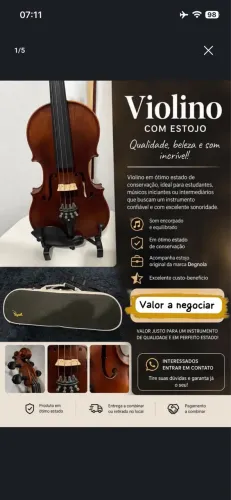 Promoção VIOLINO EM ÓTIMO ESTADO + ESTOJO DE TRANSPORTE