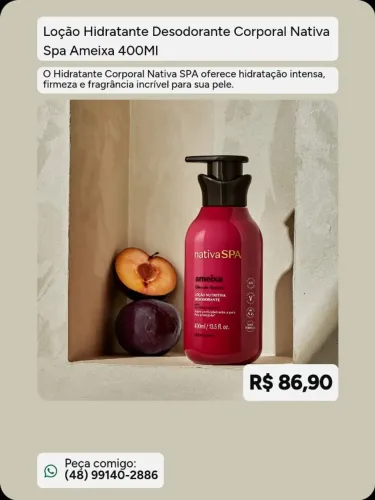 Loção Hidratante Desodorante Corporal Nativa Spa Ameixa 400ml