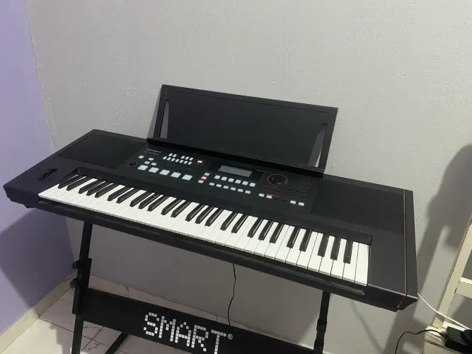 Teclado Roland Arranjador E-x50 61 Teclas Usb Com Fonte Ex50 Cor Preto