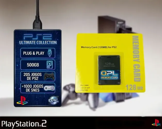 HD Externo 500GB Ps2 Completo Kit 0PL