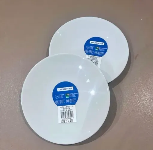 Jogo 6 Pratos Pequeno Pão Bolo Lanche Porcelana Tramontina