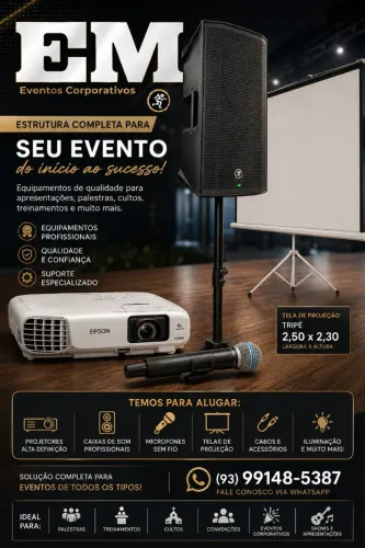 Aluguel de Som, Projetor, Iluminação EM Eventos Corporativos